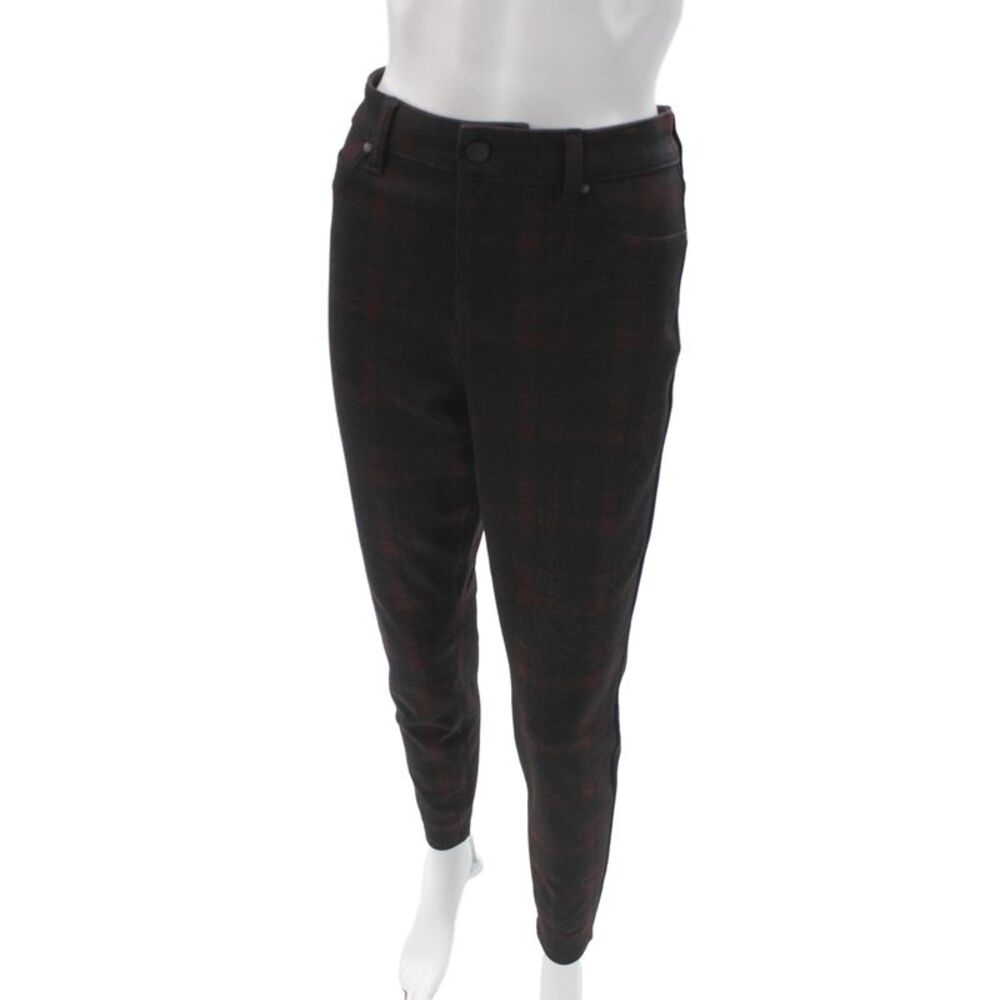 Liverpool Los Angeles Women Jeggings Black Plaid Polyester Button Size 30
